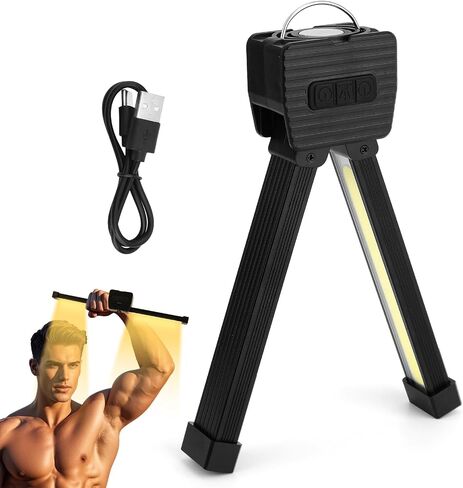 Gym Lamp for Posing, Portable Magnetic LED Bodybuilding Lamp 180 Degree Folding Work Magnet Light Flashlight with Hang Hook 7-Level Dimming and 4 Light Modes for Fitness in Saudi Arabia