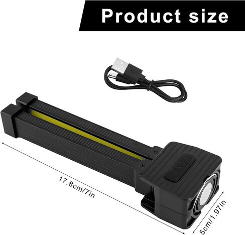 Gym Lamp for Posing, Portable Magnetic LED Bodybuilding Lamp 180 Degree Folding Work Magnet Light Flashlight with Hang Hook 7-Level Dimming and 4 Light Modes for Fitness in Saudi Arabia