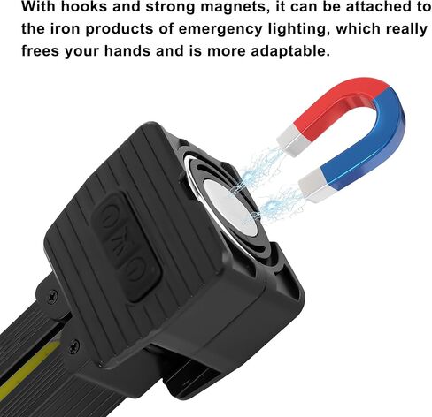 Gym Lamp for Posing, Portable Magnetic LED Bodybuilding Lamp 180 Degree Folding Work Magnet Light Flashlight with Hang Hook 7-Level Dimming and 4 Light Modes for Fitness in Saudi Arabia