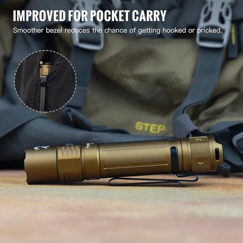 ThruNite TT20 Tactical Flashlight, Customized Verison with The Outsider, High 2010 Lumens, Long 305 Meters Beam Distance, USB-C Rechargeable Flashlight Compact for Hunting, Hiking - Desert Tan CW in Kuwait