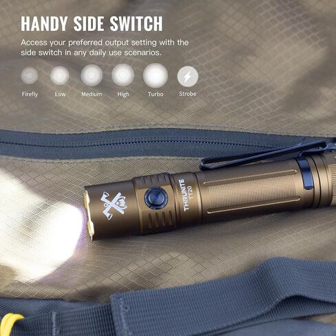 ThruNite TT20 Tactical Flashlight, Customized Verison with The Outsider, High 2010 Lumens, Long 305 Meters Beam Distance, USB-C Rechargeable Flashlight Compact for Hunting, Hiking - Desert Tan CW in Kuwait