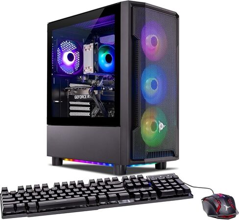 Skytech Shadow Gaming PC سطح مكتب ، Ryzen 7 5700 3.7 GHz (4.6 جيجا هرتز Turbo) ، NVIDIA RTX 5060 8GB ، 1TB NVME SSD ، 32GB DDR4 RAM 3200 ، 650W GOLD GOLD ، WI-FI ، WIN 11 in Kuwait