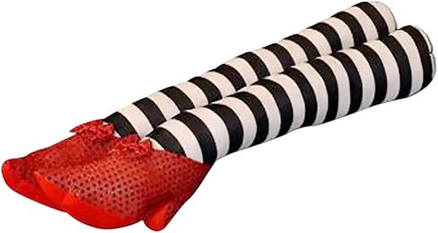 Wicked Witch Legs Prop Witch Legs Halloween Ornament with Red Shoes Stripe Pattern Funny Halloween Decorations Witch Prop for Home Indoor (Purple) in Kuwait