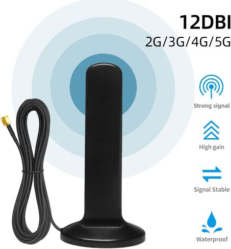 High Gain 4G 5G Antenna Omni Full Band 600-6000MHz Outdoor Waterproof Aerial Long Range with Magnetic Base SMA Male for WiFi Router Hotspot Wireless Network Card Security IP Camera… in Saudi Arabia