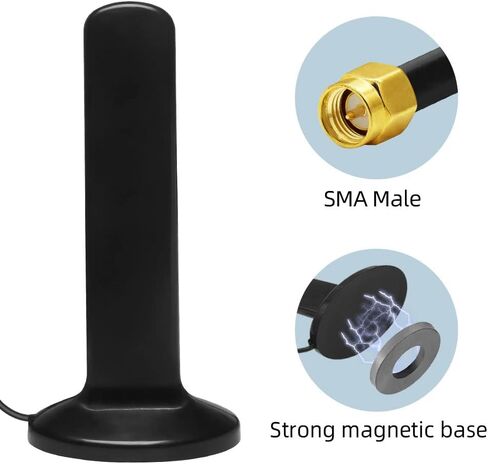 High Gain 4G 5G Antenna Omni Full Band 600-6000MHz Outdoor Waterproof Aerial Long Range with Magnetic Base SMA Male for WiFi Router Hotspot Wireless Network Card Security IP Camera… in Saudi Arabia