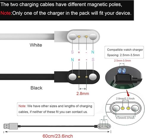 متوافق مع NJORD Gear Model Charger و Nomad & Apex Smart Watch Charger ، 2-pack [Model A + Model B ، One Fit] Cable Magnetic Cable (وليس للطراز Ultra) in Kuwait