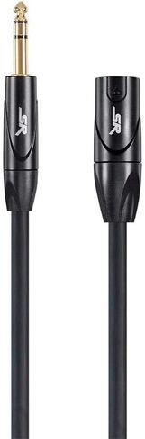 monoprice xlr ذكر إلى 1/4inch trs الذكور كابل - 6 أقدام | 16AWG ، Gold Plated - Stage Right Series Black in Saudi Arabia