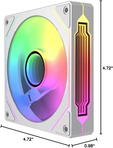 TJ Prism 120mm GEN4 Pro ARGB case Fan,Infinity Mirror RGB Light Effect 5V 3PIN Motherboard Light Sync 1000~1650RPM PWM PC Fan Suitable for Computer Cases and Liquid radiators in Saudi Arabia