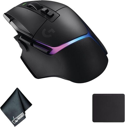 Logitech G G502 X Plus Lightspeed Wireless RGB Gaming Mouse Bundle Including: Mouse Pad, Fiber Cloth in Kuwait