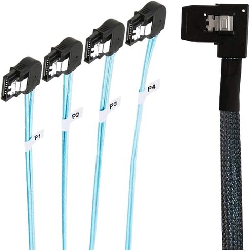 الداخلية S-AS HD SFF-8087 الزاوية اليسرى إلى 4 SATA 7P كبل خادم الزاوية اليسرى (0.5M) in Saudi Arabia