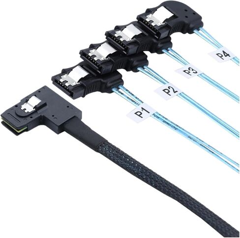 الداخلية S-AS HD SFF-8087 الزاوية اليسرى إلى 4 SATA 7P كبل خادم الزاوية اليسرى (0.5M) in Saudi Arabia