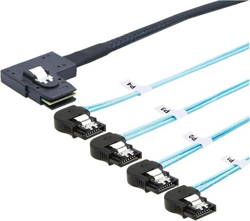 الداخلية S-AS HD SFF-8087 الزاوية اليسرى إلى 4 SATA 7P كبل خادم الزاوية اليسرى (0.5M) in Saudi Arabia