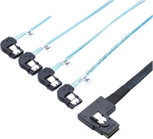 الداخلية S-AS HD SFF-8087 الزاوية اليسرى إلى 4 SATA 7P كبل خادم الزاوية اليسرى (0.5M) in Saudi Arabia