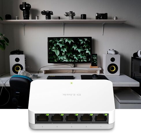 D-Link 5 Port Gigabit Ethernet مفتاح الشبكة غير المُدارة ، والتوصيل والتشغيل ، و ethernet Splitter ، بدون مروحة ، وتحسين حركة المرور ، غير مُدارة (DGS-1005A) in Saudi Arabia