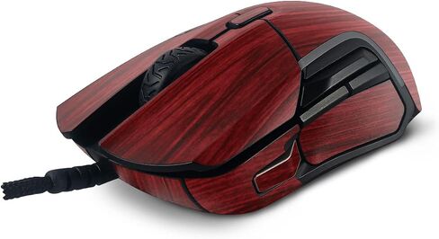 MightySkins Skin Compatible with SteelSeries Rival 5 Gaming Mouse - Cherry Grain | Protective, Durable, and Unique Vinyl Decal wrap Cover | Easy to Apply, Remove, and Change Styles | Made in The USA in Saudi Arabia