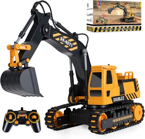 DOUBLE E Remote Control Excavator Toy 2 Batteries Digger Hydraulic Construction Vehicles RC Trucks Toys for Boys Girls Kids 3 4 5 6 7 8 9 10 Year in Kuwait