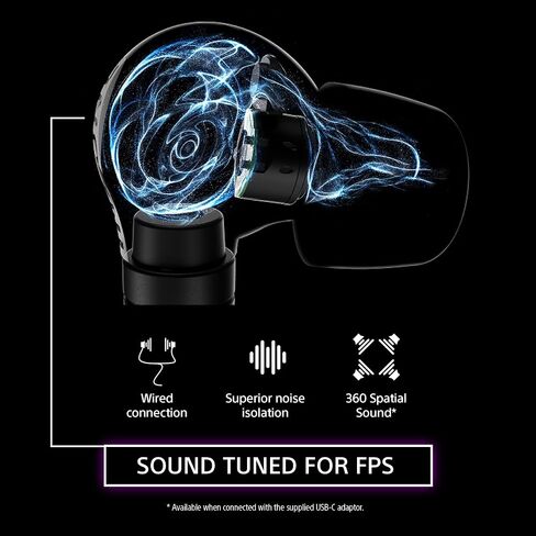 Sony Inzone E9 Wired In-Ore Monitor للألعاب ، موضحة لألعاب FPS ، وسماعات الأذن العزلة للصوت ، وملاءمة مريحة ، وتصميم منخفض ، و 360 صوتًا مكانيًا ، ومشملًا ، تم تطويره مع Fnatic ، أبيض in Saudi Arabia