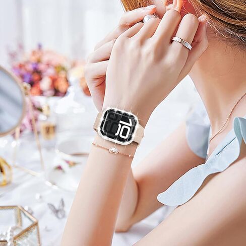 علبة Bling Diamond لوقاية شاشة Watch Watch للنساء 46 مم 42 مم 41 مم 45 مم ، كمبيوتر مثبت على الوجه الصلب الكريستال غلاف كامل الزجاج؟ in Saudi Arabia