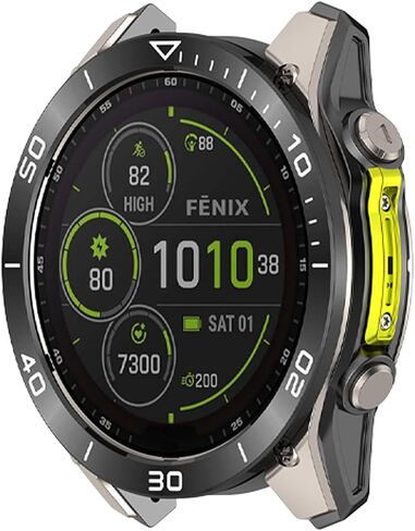 Watch Bezel for Garmin Fenix 8 51mm AMOLED Display, Stainless Steel Scratch Resistant Watch Bezel,Careful Protection,Time Zone Style,Black White in Saudi Arabia