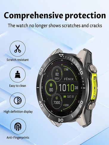 Watch Bezel for Garmin Fenix 8 51mm AMOLED Display, Stainless Steel Scratch Resistant Watch Bezel,Careful Protection,Time Zone Style,Black White in Saudi Arabia