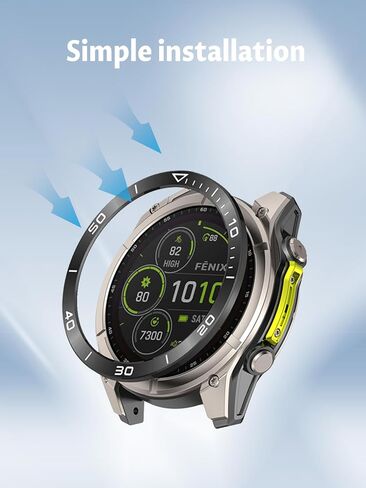 Watch Bezel for Garmin Fenix 8 51mm AMOLED Display, Stainless Steel Scratch Resistant Watch Bezel,Careful Protection,Time Zone Style,Black White in Saudi Arabia
