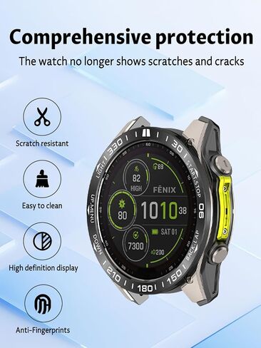 Watch Bezel for Garmin Fenix 8 47mm AMOLED Display, Stainless Steel Scratch Resistant Watch Bezel,Careful Protection,Racing Circle Style,Black White in Saudi Arabia