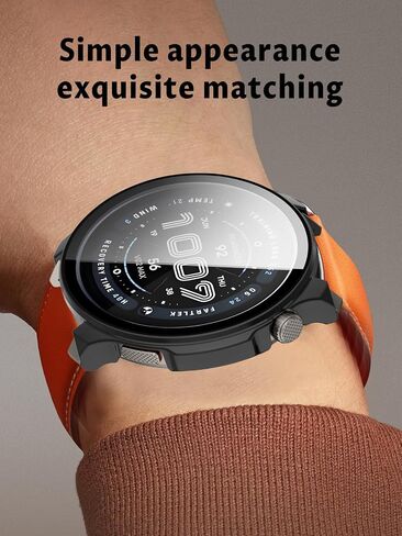 Case for Amazfit Balance 2 Smart Watch ، PC Shell+تصميم زجاجي متكامل ، مكافحة السقوط ومقاومة للخدش ، عالية الدقة وشفافة ، أسود+وردي ، 2 عبوة in Saudi Arabia