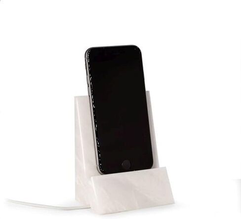 Bey-Berk White Marble Desktop Cradle مع ثقب من خلال شحن الكابل. in Kuwait