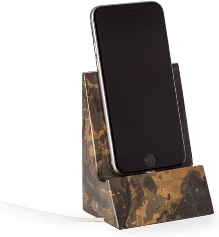 Bey-Berk White Marble Desktop Cradle مع ثقب من خلال شحن الكابل. in Kuwait