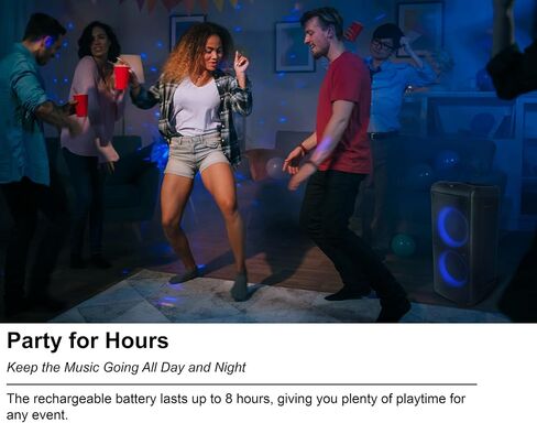 Rockville Rock Party 9 1000W مكبر صوت بلوتوث المحمول ، مكبرات صوت مزدوجة 8 بوصات ، باس عميق ، مصابيح LED ، مدخلات الكاريوكي/الجيتار ، للحفلات والأحداث الخارجية in Saudi Arabia