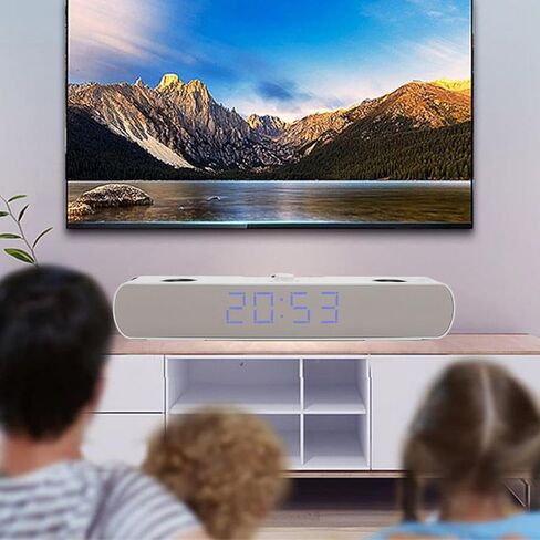 Bluetooth Computer Speakers, USB Powered Computer Speakers Bluetoot Computer SoundBar with Alarm Clock FM Radio, HiFi Stereo Built in Subwoofer Support USB AUX in PC Gaming in Saudi Arabia