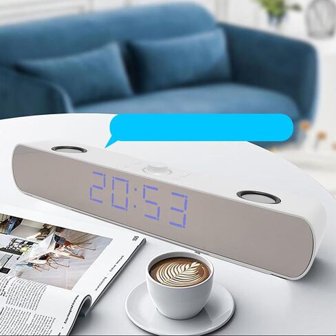 Bluetooth Computer Speakers, USB Powered Computer Speakers Bluetoot Computer SoundBar with Alarm Clock FM Radio, HiFi Stereo Built in Subwoofer Support USB AUX in PC Gaming in Saudi Arabia