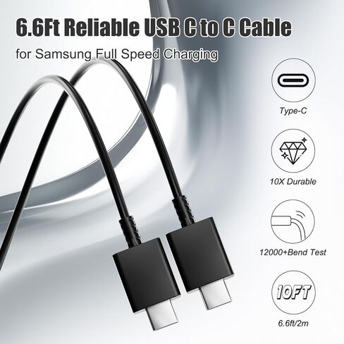 45W Super Fast Charger Type C for Samsung, 45 Watt USB-C Charger PD/PPS Wall Charging Block with 6.6FT Type C Cords for Samsung Galaxy S25 Ultra/S25+/S25/S24/S23 Ultra/S23+/S22 Ultra/S22+ -2 Pack in Saudi Arabia