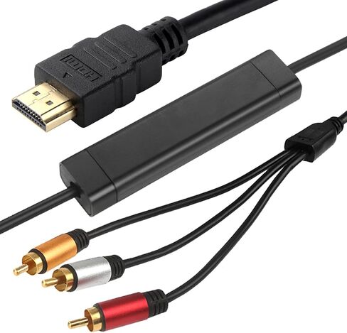 YOTETION HDMI إلى RCA 6ft Cable مع IC ، HDMI ذكر إلى 3-RCA SV HD إلى محول محول مكونات الصوت in Kuwait