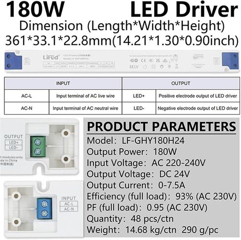 DC24V Power Supply Adapter LED Driver 45W 75W 100W 150W 180W 240W Lighting AC 220V to 24V for LED Strip Light 1PCS(100W dc24V 0-4.2A) in Saudi Arabia