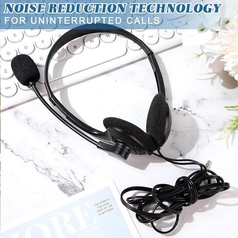 Kathfly 80 Packs Classroom Headphones with Microphone School Student Stereo Headphones Adjustable Office Conference Headphones with 3.5mm Plug for Kid Adult School Tablet Business Call Center in Saudi Arabia