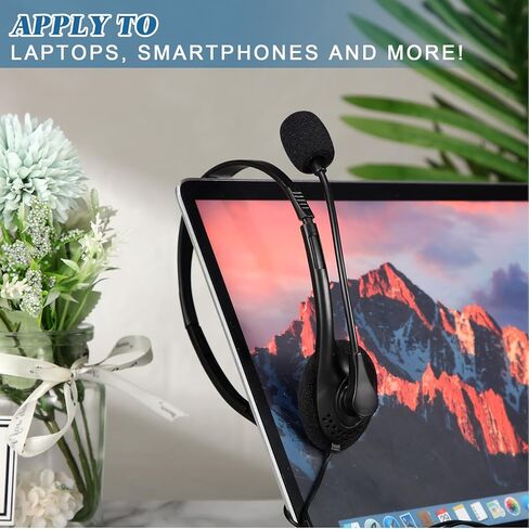 Kathfly 80 Packs Classroom Headphones with Microphone School Student Stereo Headphones Adjustable Office Conference Headphones with 3.5mm Plug for Kid Adult School Tablet Business Call Center in Saudi Arabia