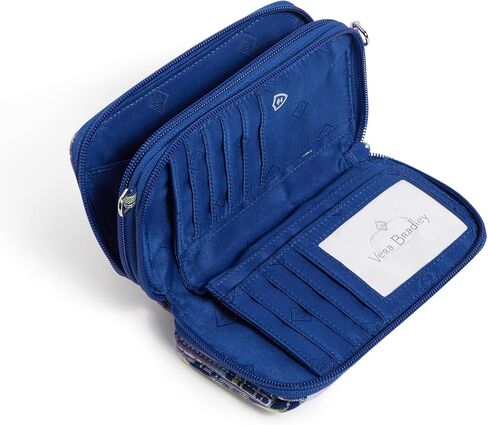 Vera Bradley Women's Cotton All in One Crossbody Purse With RFID Protection, Hope Blooms Pink - Recycled Cotton, One Size in Kuwait