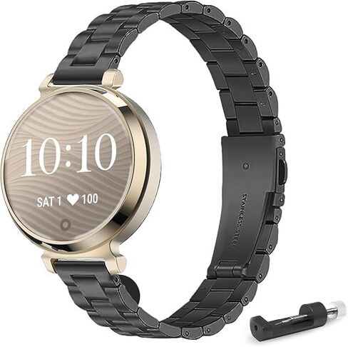Mikoyi] شريط معدني 14 مم لـ Garmin Lily 2 Active/Sport/Classic ، معصم الفولاذ المقاوم للصدأ الصلب ، حزام إطلاق سريع ، شريط بديل رائع قابل للتعديل لـ Garmin Lily 2 in Saudi Arabia