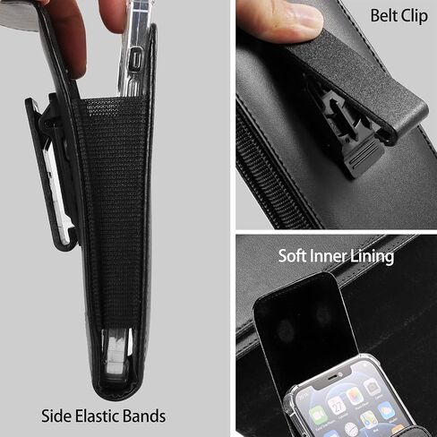 PU Leather Planster Holster حزام حزام مقطع CASE متوافق مع Galaxy S24 Ultra S23 Ultra A12 A13 A14 A23 A32 A42 Moto G Power Play Stylus Pure OnePlus 12R 11 Pixel 9 Pro XL XIAOMI 13 Pro (XL) in Kuwait