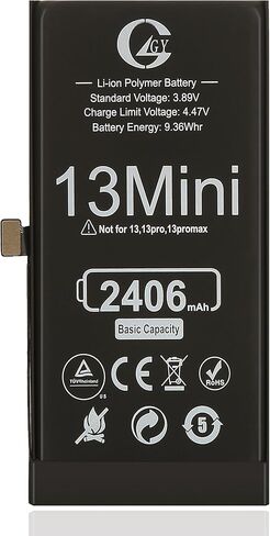 استبدال البطارية المتوافقة مع iPhone 13mini ، 2406mAh ، مع مجموعة أدوات الإصلاح الكاملة مجموعة ومواد لاصقة in Saudi Arabia