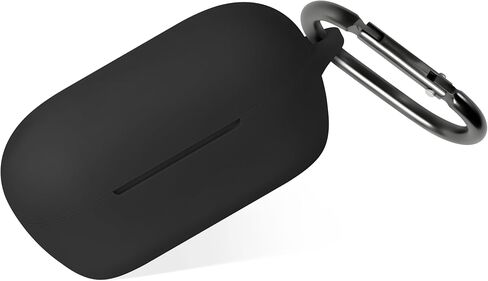 Geiomoo Silicone Cover for Sony WF-C710N Case, Soft Flexible Scratch Resistant Cover with Carabiner (Black) in Saudi Arabia