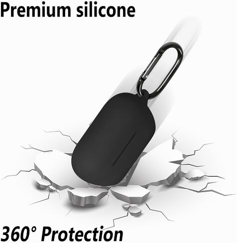 Geiomoo Silicone Cover for Sony WF-C710N Case, Soft Flexible Scratch Resistant Cover with Carabiner (Black) in Saudi Arabia
