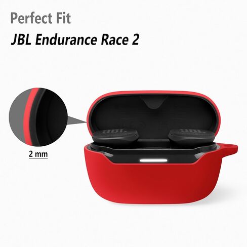 علبة سيليكون Geiomoo لسباق JBL التحمل 2 ، غطاء واقي مقاوم للخدش ناعم مع Carabiner (أسود) in Kuwait