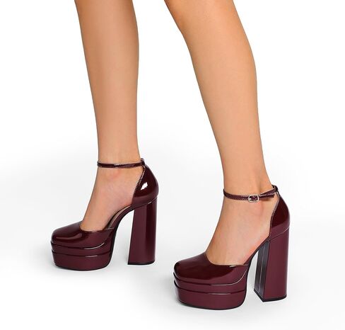 DREAM PAIRS Women’s High Chunky Platform Closed Toe Block Heels Square Toe Ankle Strap Dress Wedding Party Pumps Shoes Aurelia in Saudi Arabia