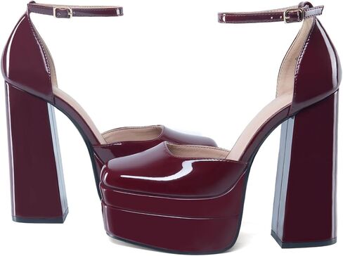 DREAM PAIRS Women’s High Chunky Platform Closed Toe Block Heels Square Toe Ankle Strap Dress Wedding Party Pumps Shoes Aurelia in Saudi Arabia