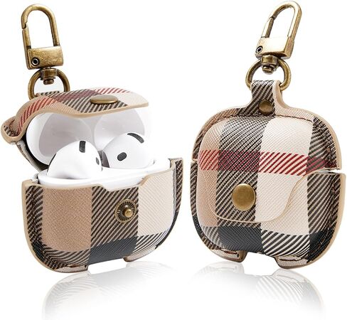 for AirPods 4th Case Cover with Keychain, Cute Fashion Full Protective AirPods 4 Case 2024 for Women Men Compatible with AirPods 4th Wireless Charging Case -Brown in Saudi Arabia