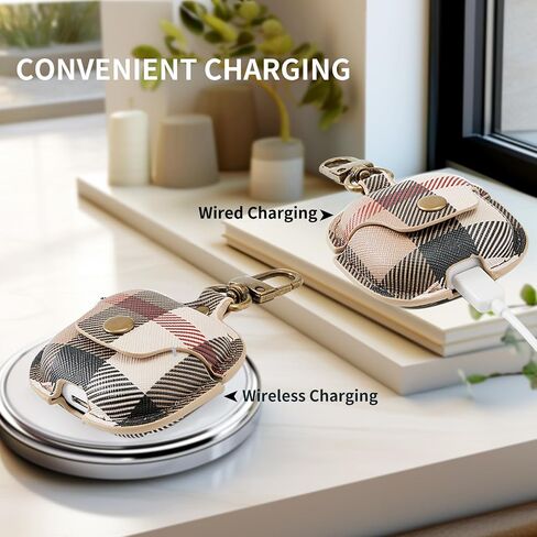 for AirPods 4th Case Cover with Keychain, Cute Fashion Full Protective AirPods 4 Case 2024 for Women Men Compatible with AirPods 4th Wireless Charging Case -Brown in Saudi Arabia