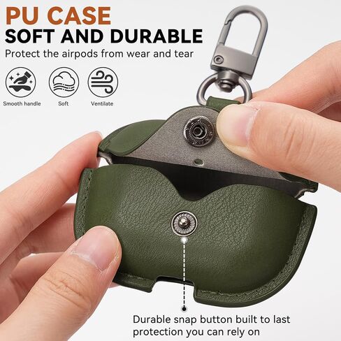 for Airpod Pro 3 Case Leather, TNSNK Soft & Comfort Leather Case Cover with Keychain & Cleaner Kit for Apple Airpods Pro 3rd Generation 2025, Drop Protective Headphone Cover for Men Women in Kuwait