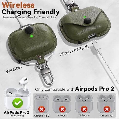 for Airpod Pro 3 Case Leather, TNSNK Soft & Comfort Leather Case Cover with Keychain & Cleaner Kit for Apple Airpods Pro 3rd Generation 2025, Drop Protective Headphone Cover for Men Women in Kuwait